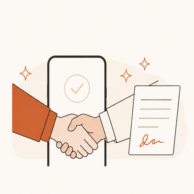 Step 3 illustration: continue with a selected provider